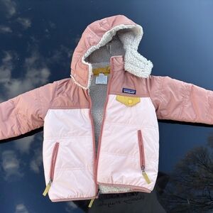 Patagonia Pink and Cream Hooded Jacket